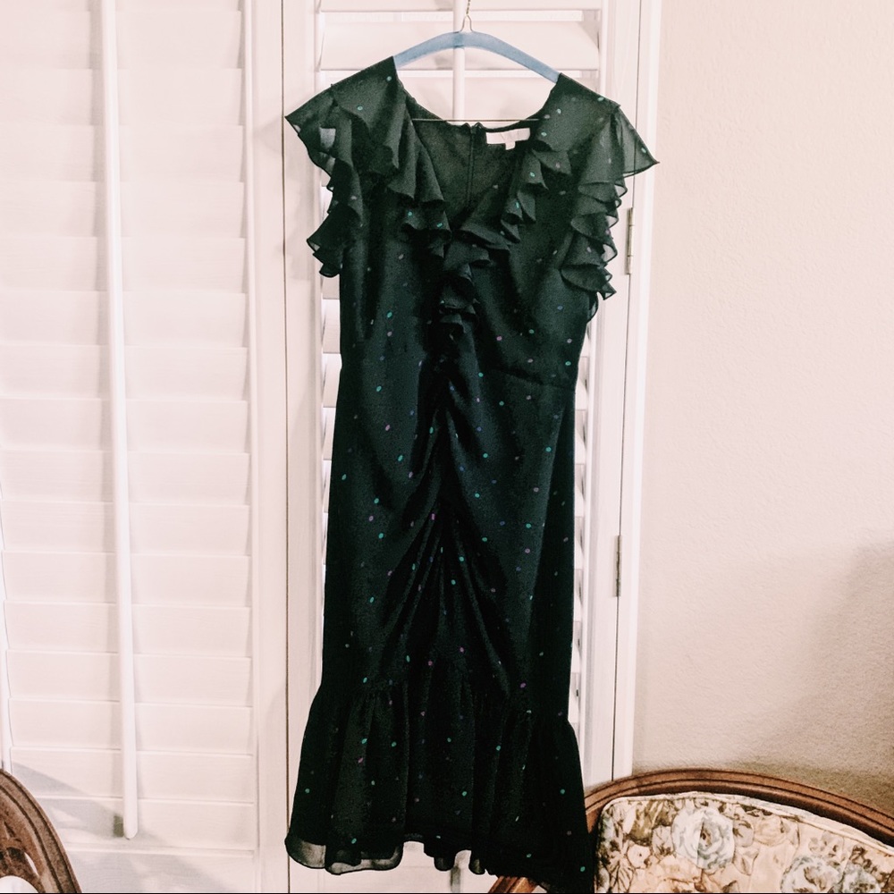 Wayf ruched va va voom polka dot dress